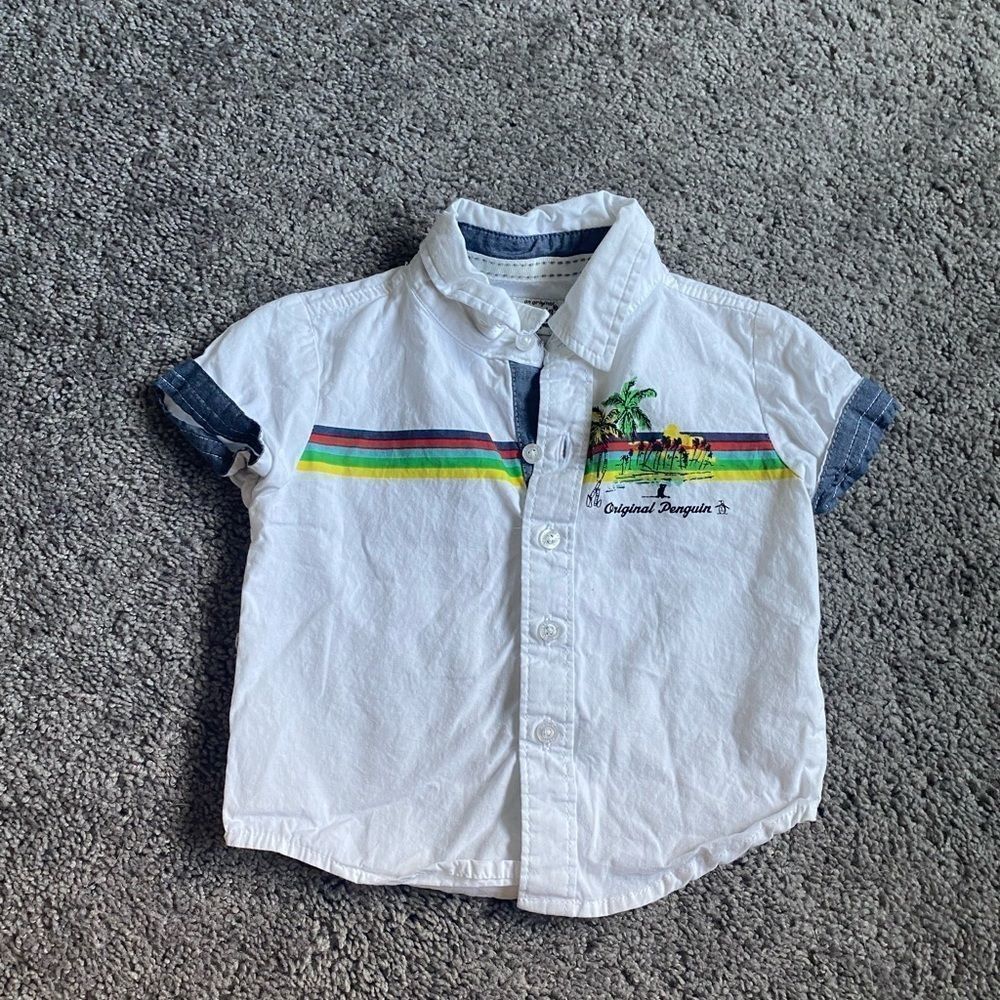 Toddler 12M Penguin button down shirt